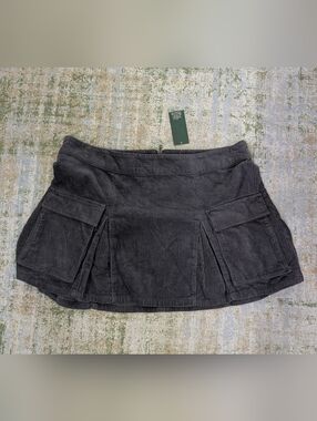 wild fable charcoal corduroy cargo mini skirt